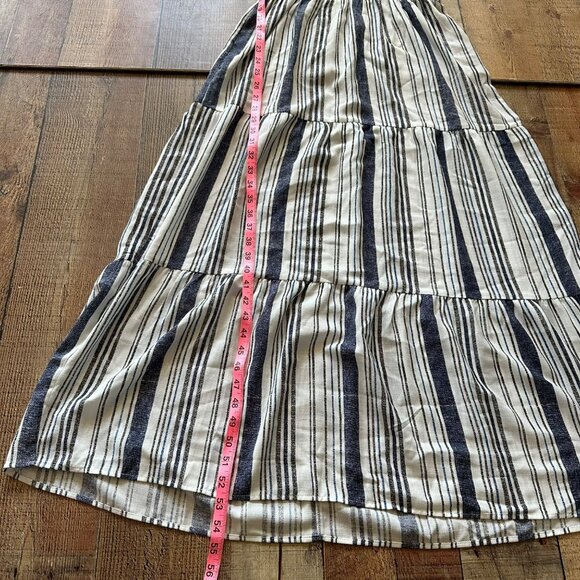 Kate & Lily Womens Striped Tiered Maxi Dress W/ Puff Sleeves Size 6 - Picture 4 of 8